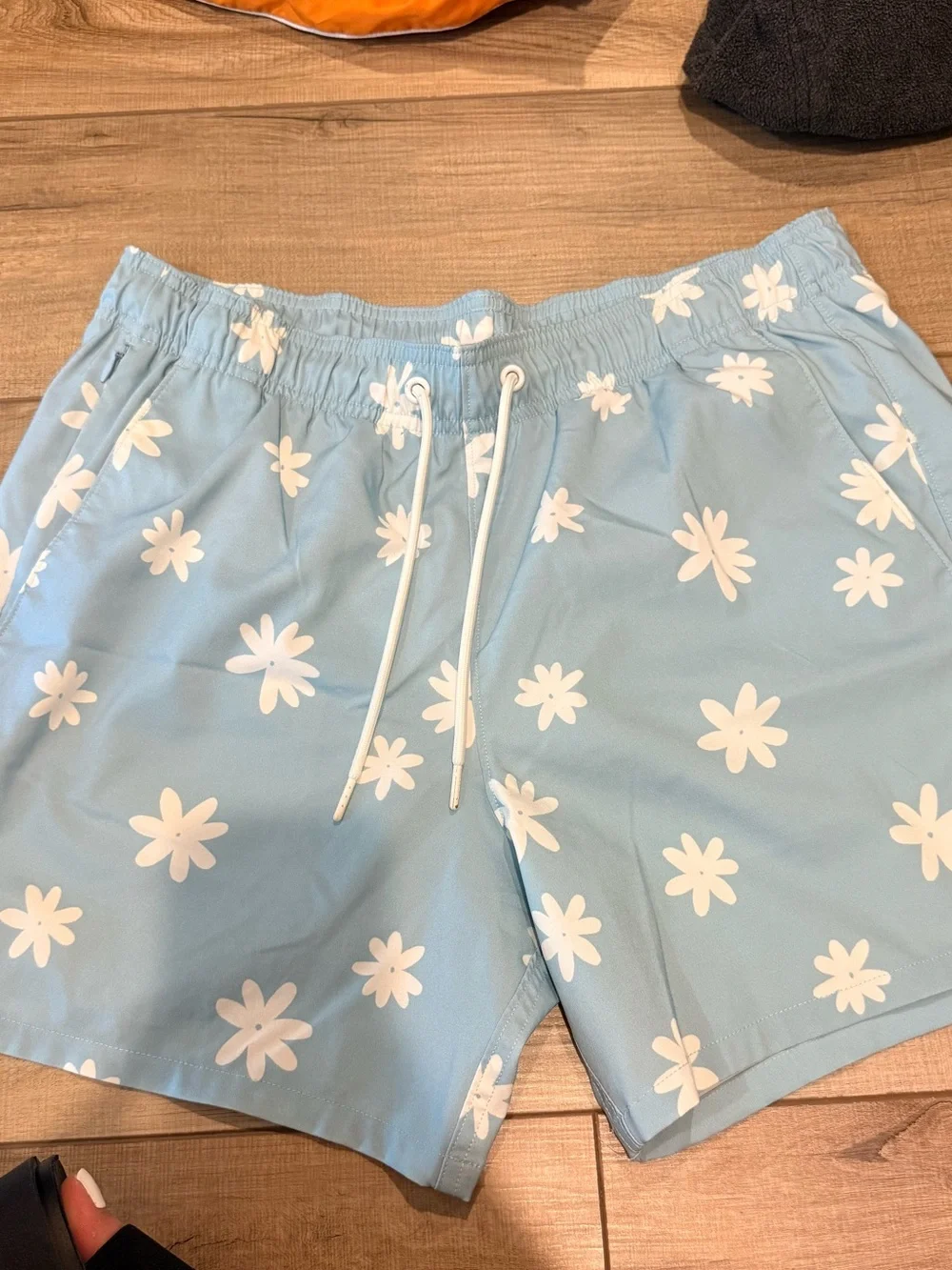 Hollister Light Blue Floral Men's Swim Trunks